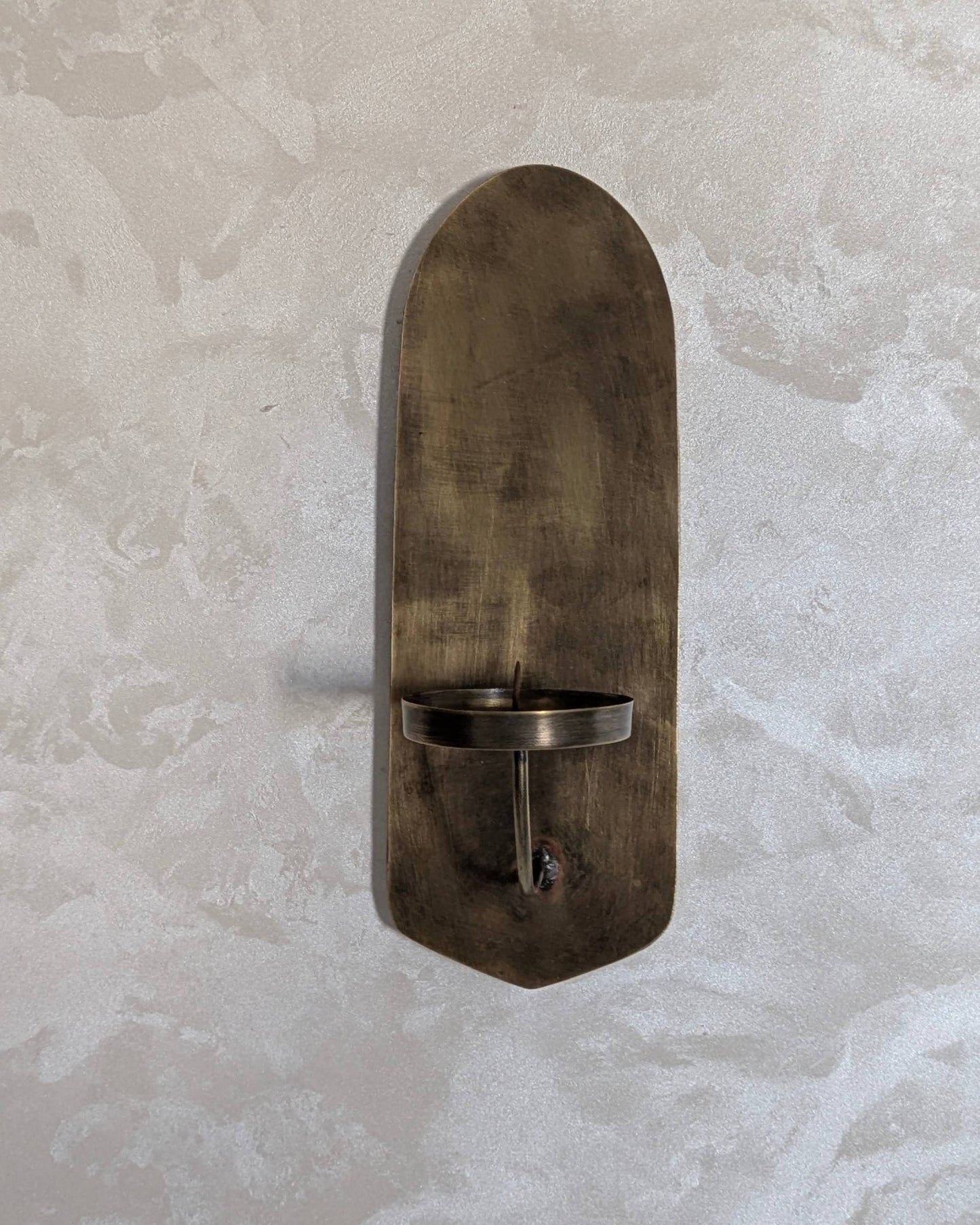 Wall candle holder, Brass leaf candle stick, Old bronze finish