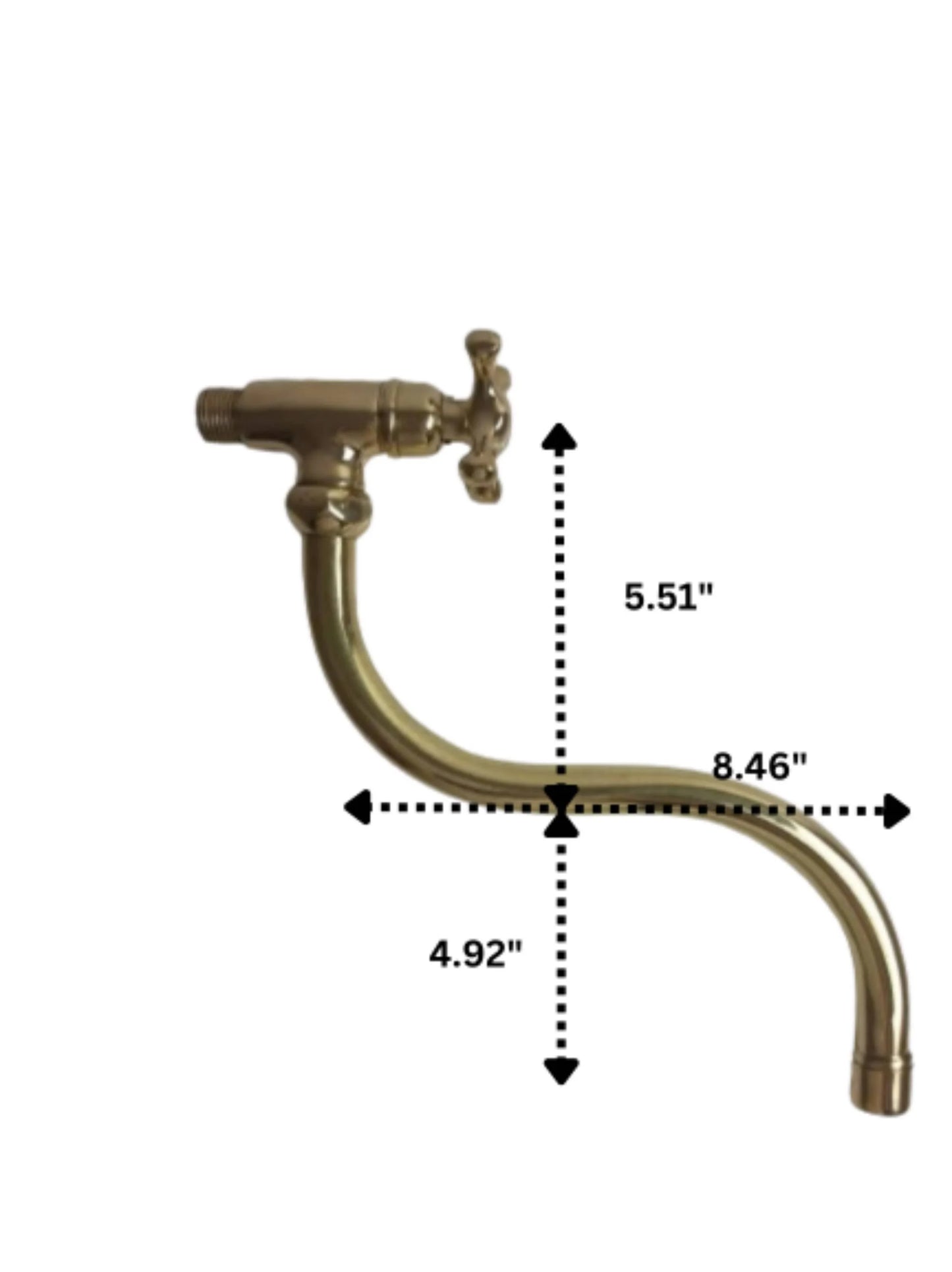 Elegant Brass Wall-Mounted Tap – Long Curved Spout