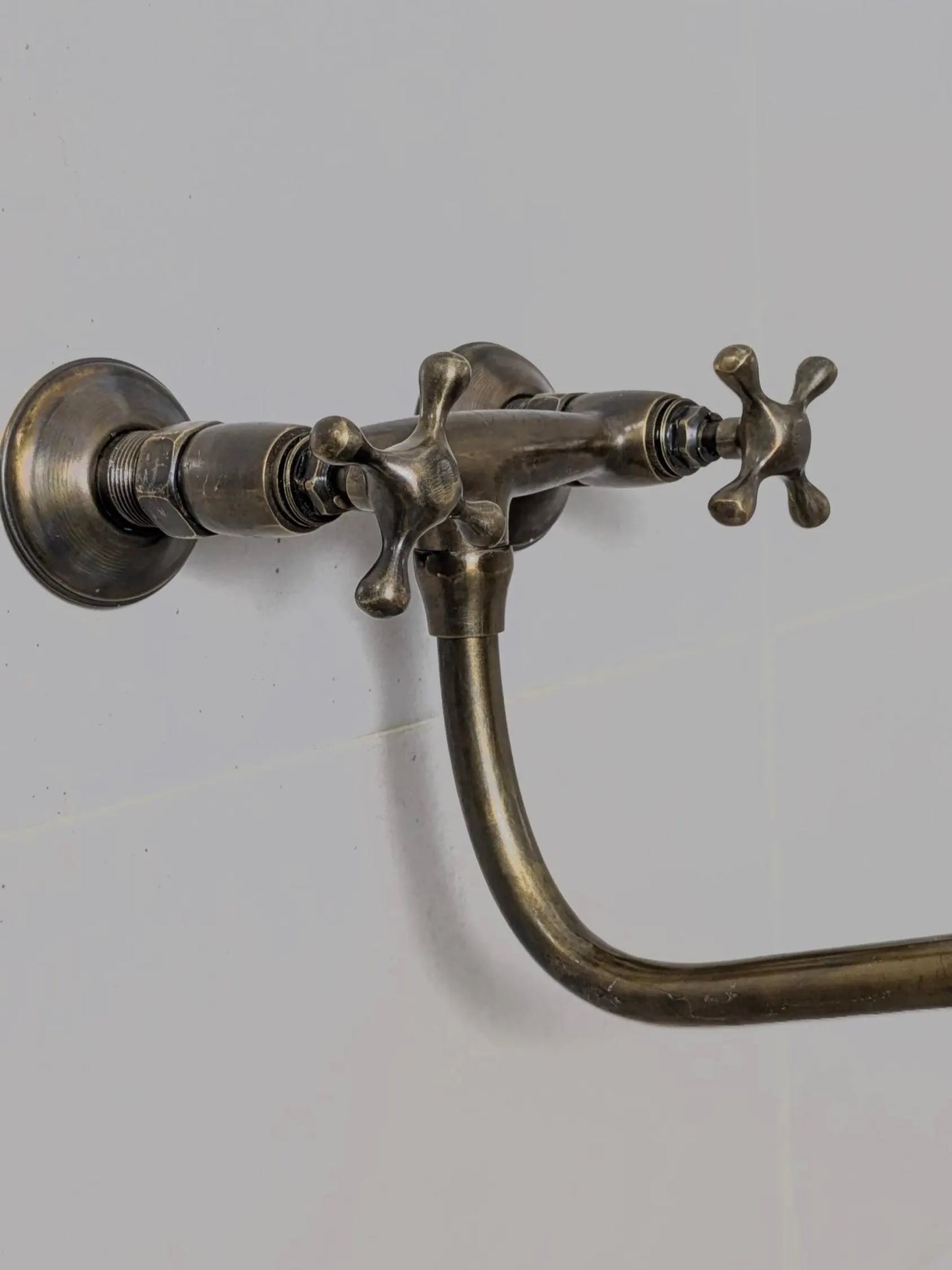 Antique Bronze Dual Control Wall Tap – Swivel Spout