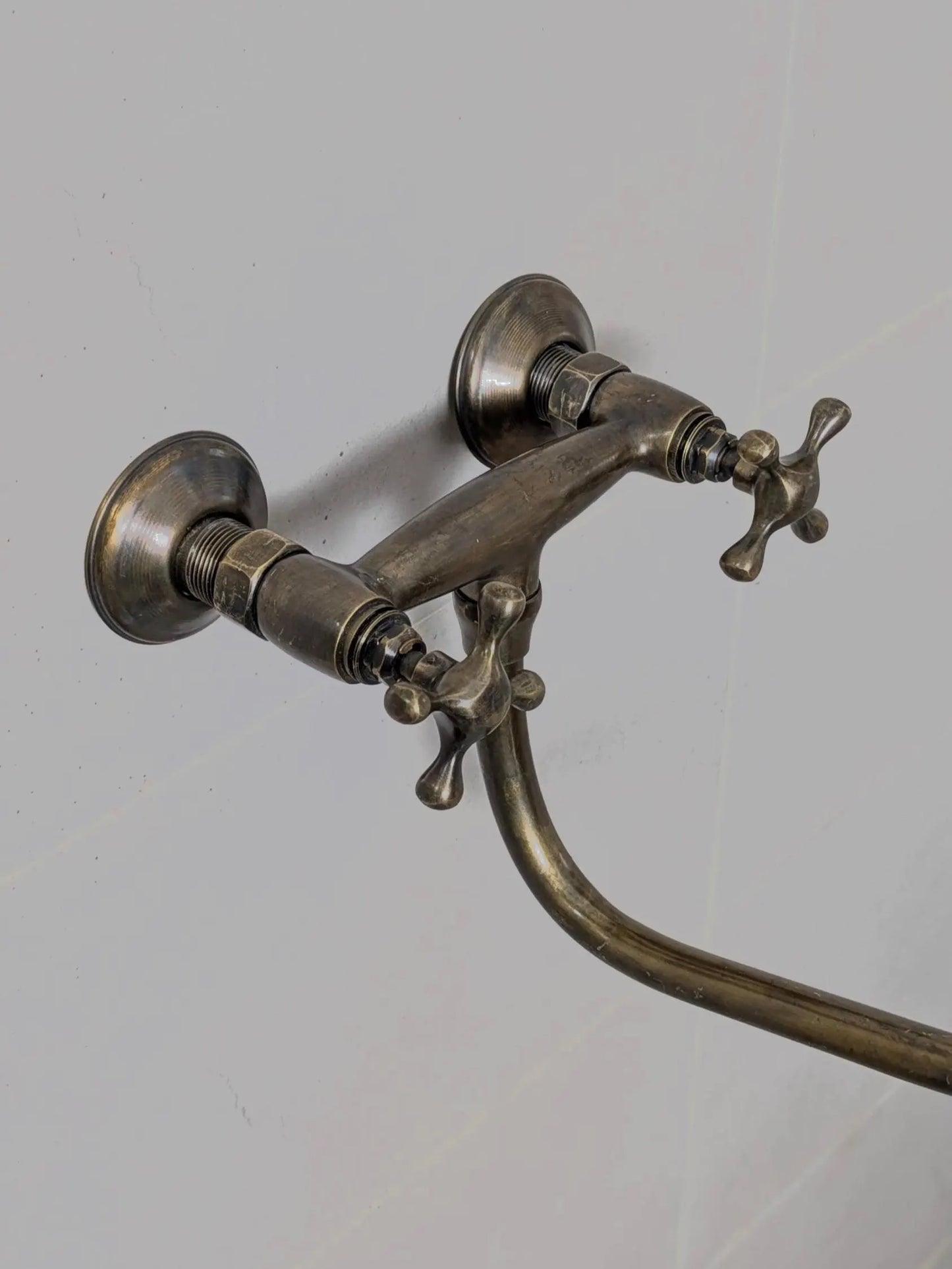 Antique Bronze Dual Control Wall Tap – Swivel Spout