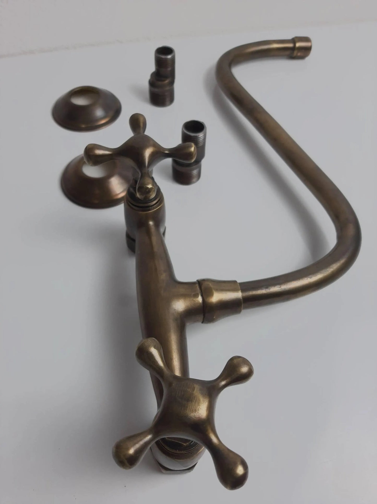 Antique Bronze Dual Control Wall Tap – Swivel Spout