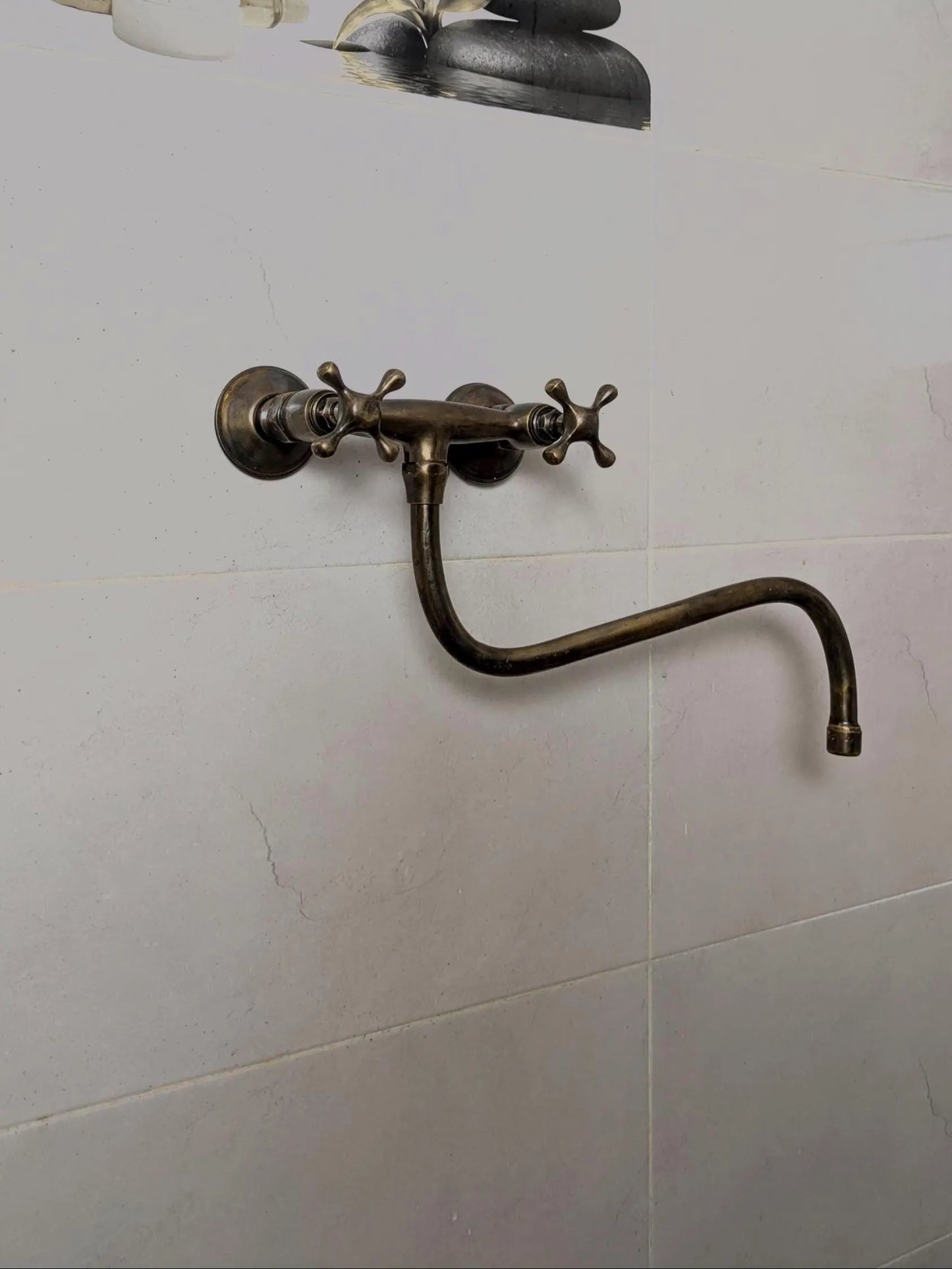 Antique Bronze Dual Control Wall Tap – Swivel Spout