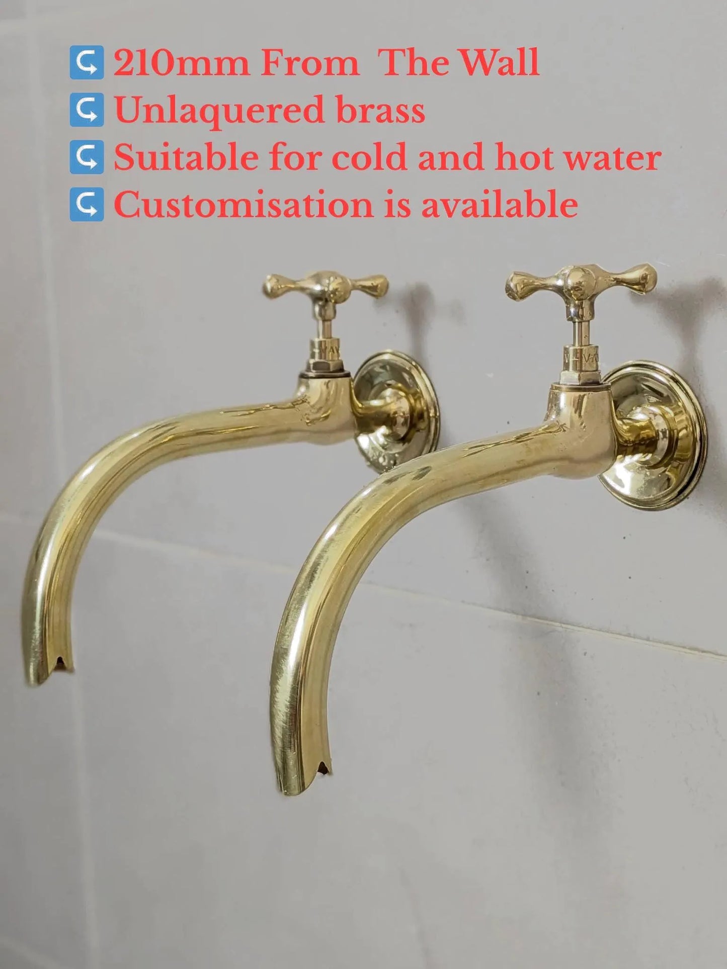 antique brass wall faucets
