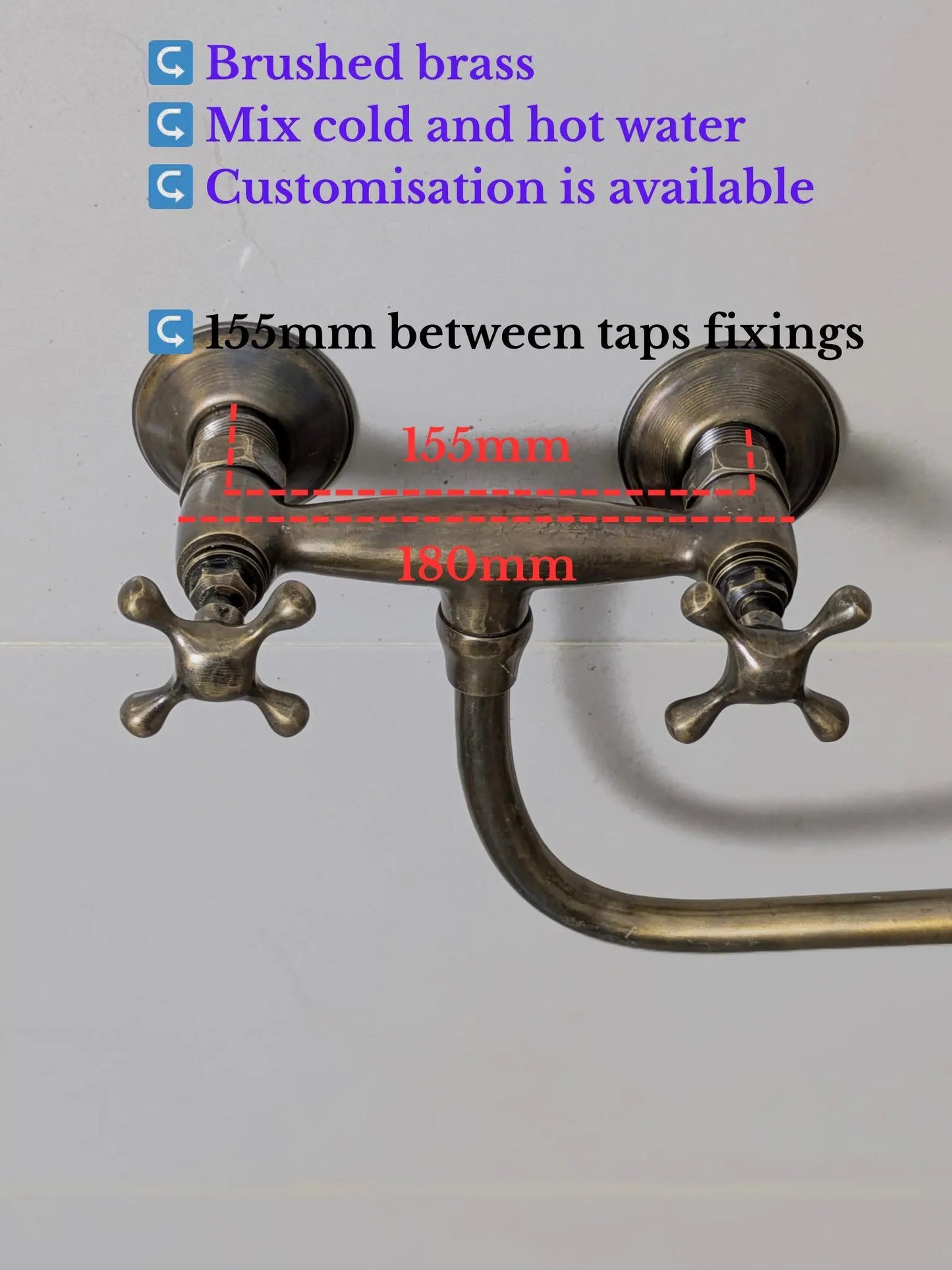 Antique Bronze Dual Control Wall Tap – Swivel Spout