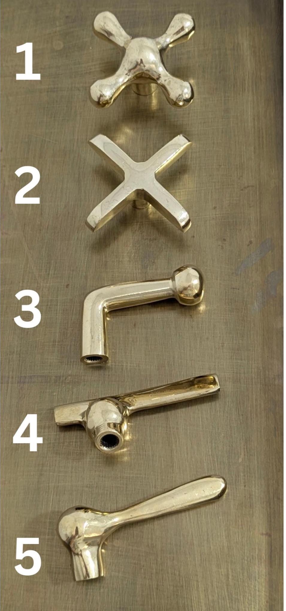 Handmade Moroccan Brass Pillar Sink Taps - Old Bronze Finish
