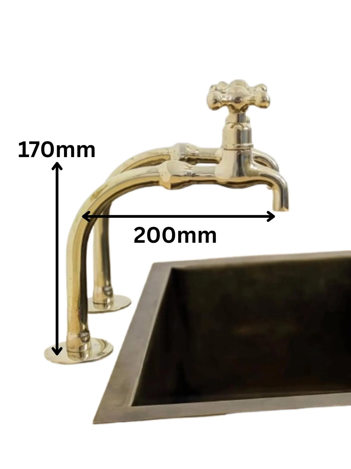Unlacquered Brass Pillar Taps – kitchen, Bathroom Faucet Set.