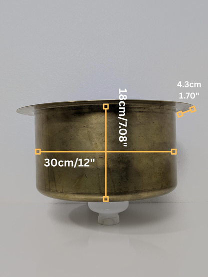 Classic Brass Smooth Finish Round Prep Sink – Vintage Style