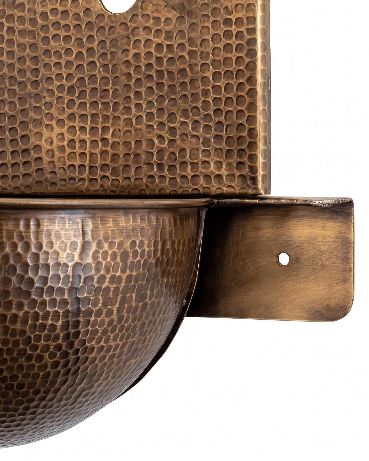 Unlacquered Brass Wall Mounted Small Bathroom Basin with Backplate and Pipe, Brushed Finish