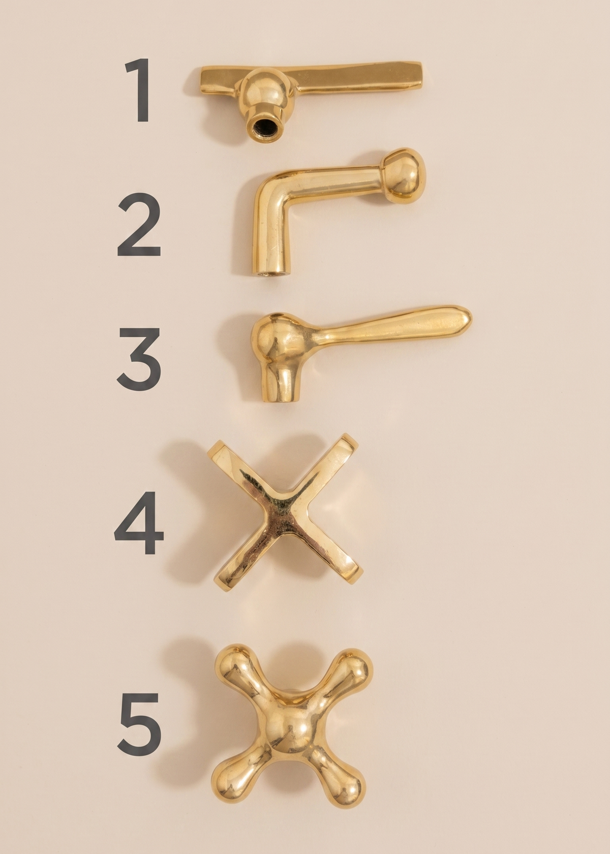 Unlacquered Brass Kitchen Faucets with Upstands: Customizable Size