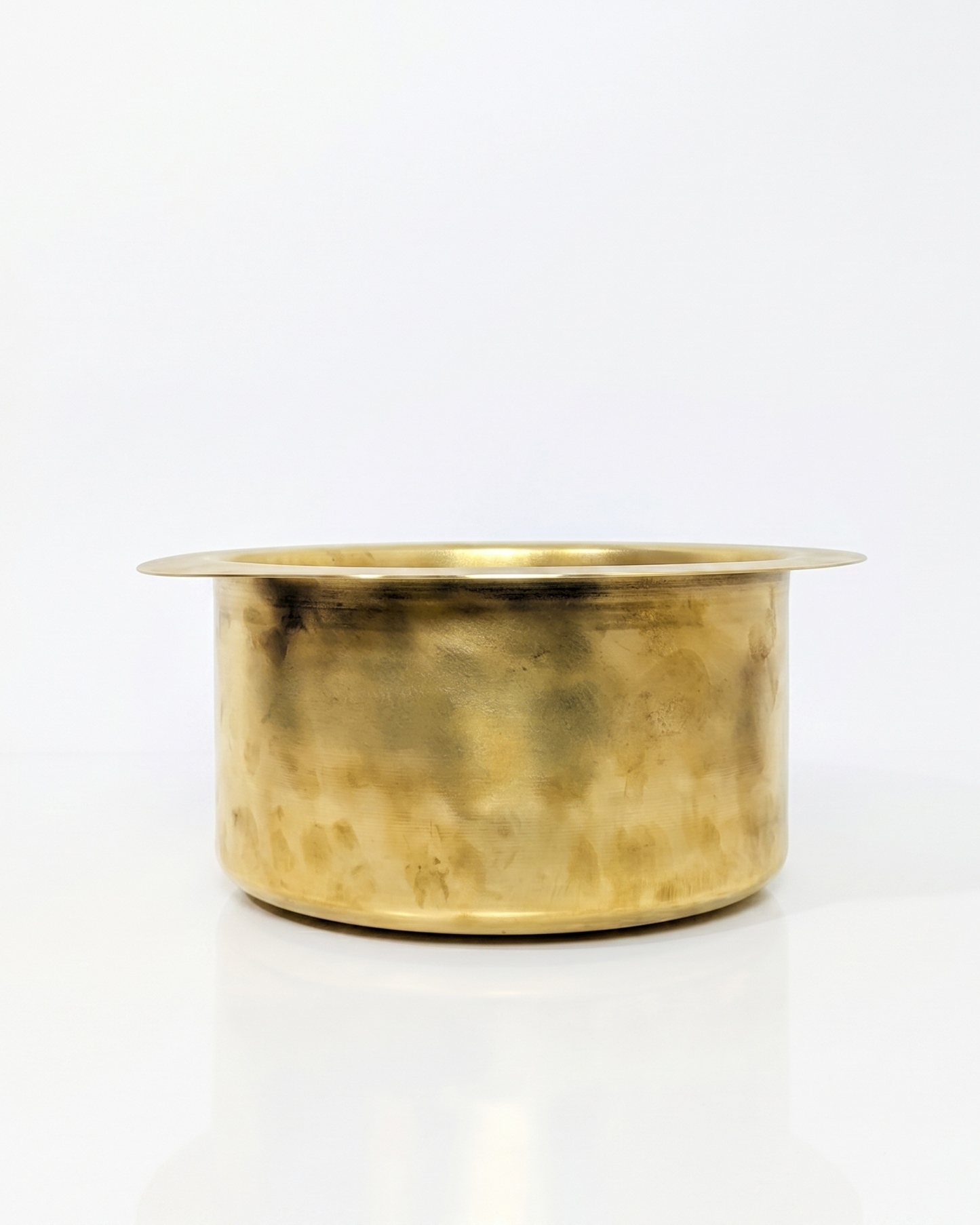 Matte Brass Utility Sink with Minimalist Drain – Brushed Finish