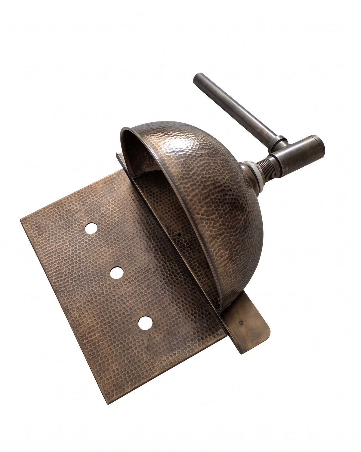 Unlacquered Brass Wall Mounted Small Bathroom Basin with Backplate and Pipe, Brushed Finish