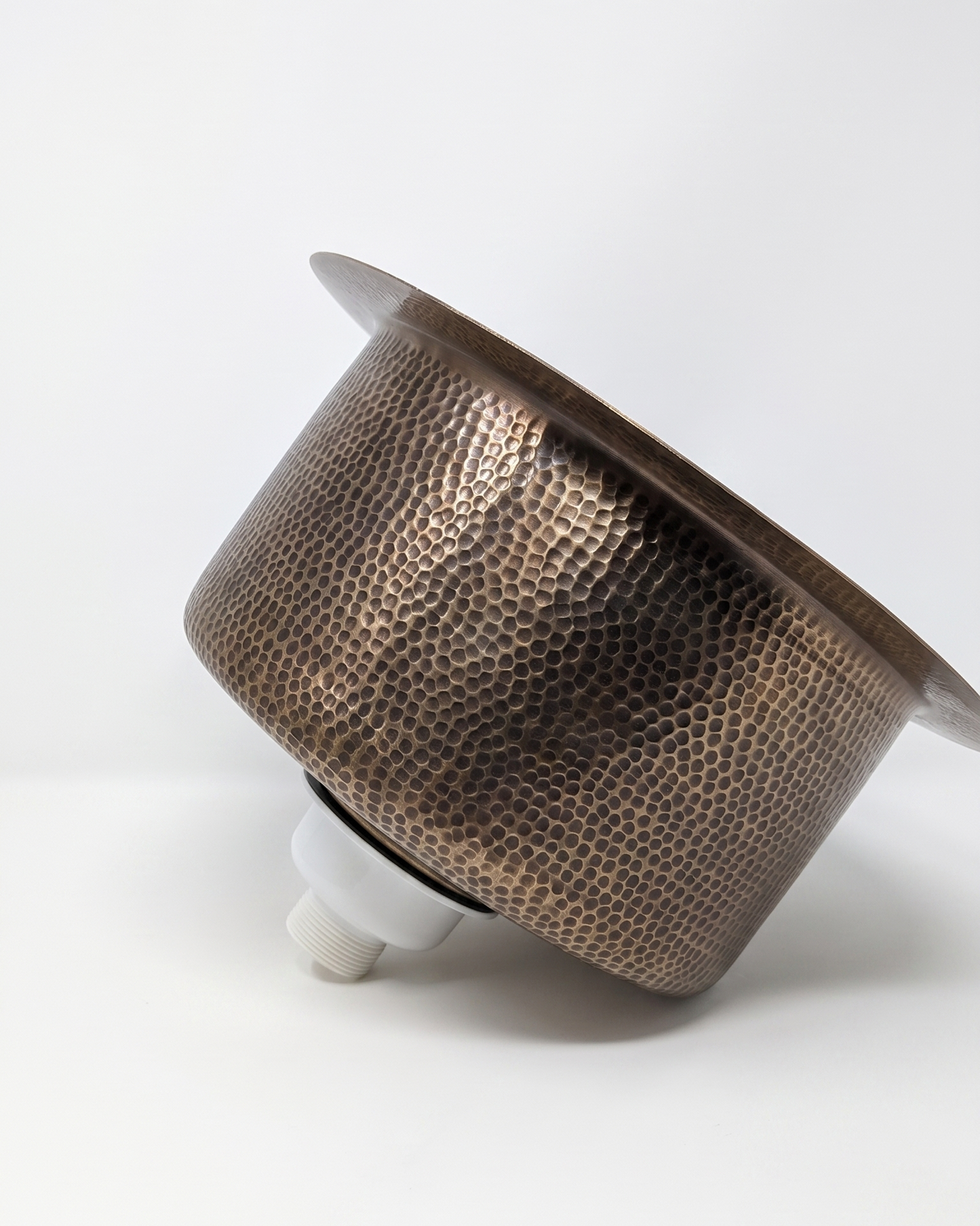 Antique Bronze Hammered Copper Bar Sink with Textured Rim