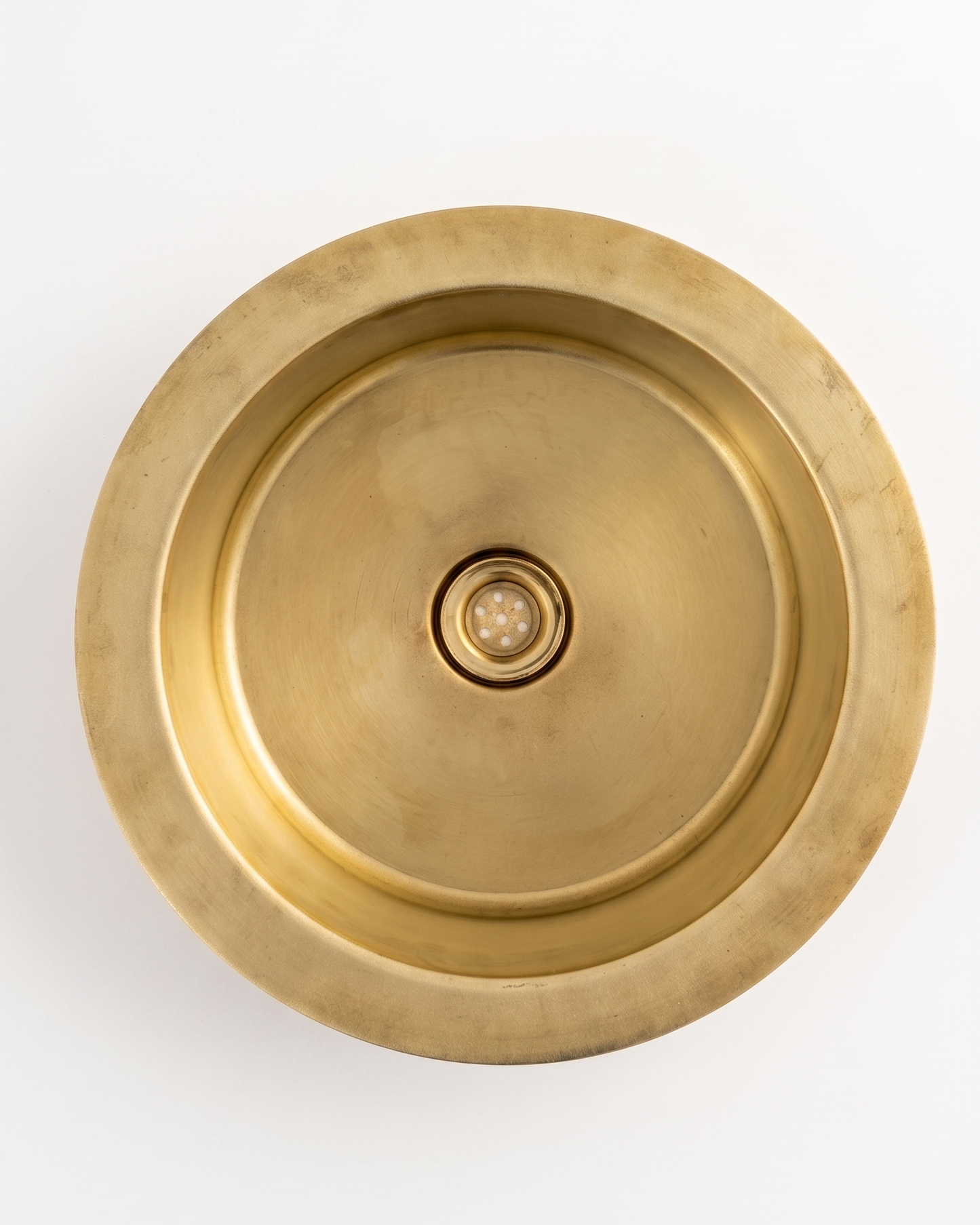 Matte Brass Utility Sink with Minimalist Drain – Brushed Finish
