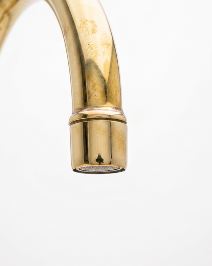 Unlacquered Brass Bridge Kitchen Faucet: Antique Style Cross Handles