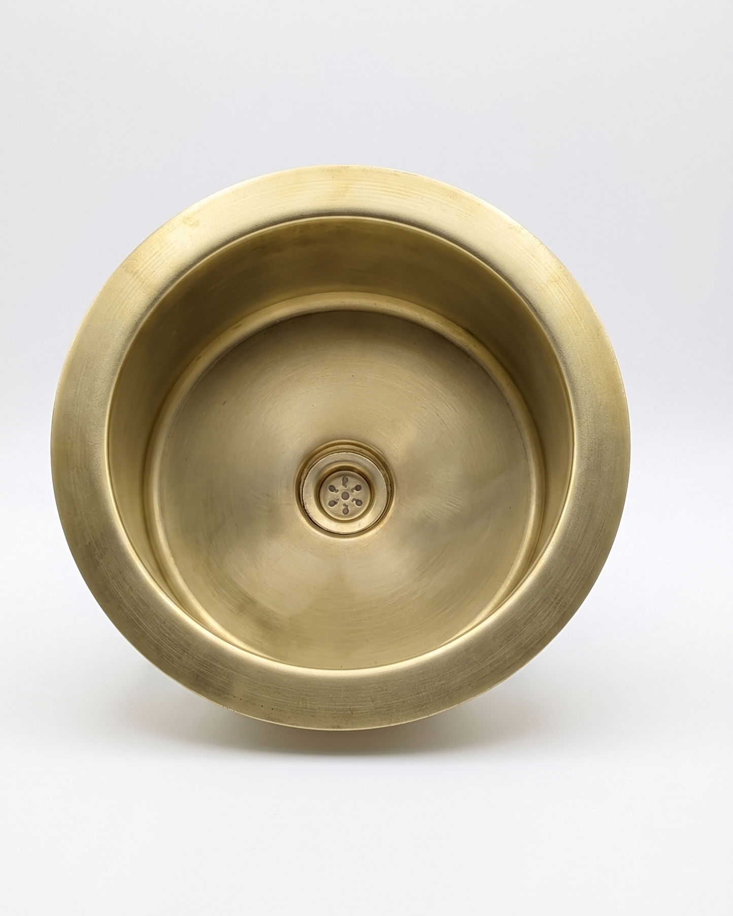 Matte Brass Utility Sink with Minimalist Drain – Brushed Finish