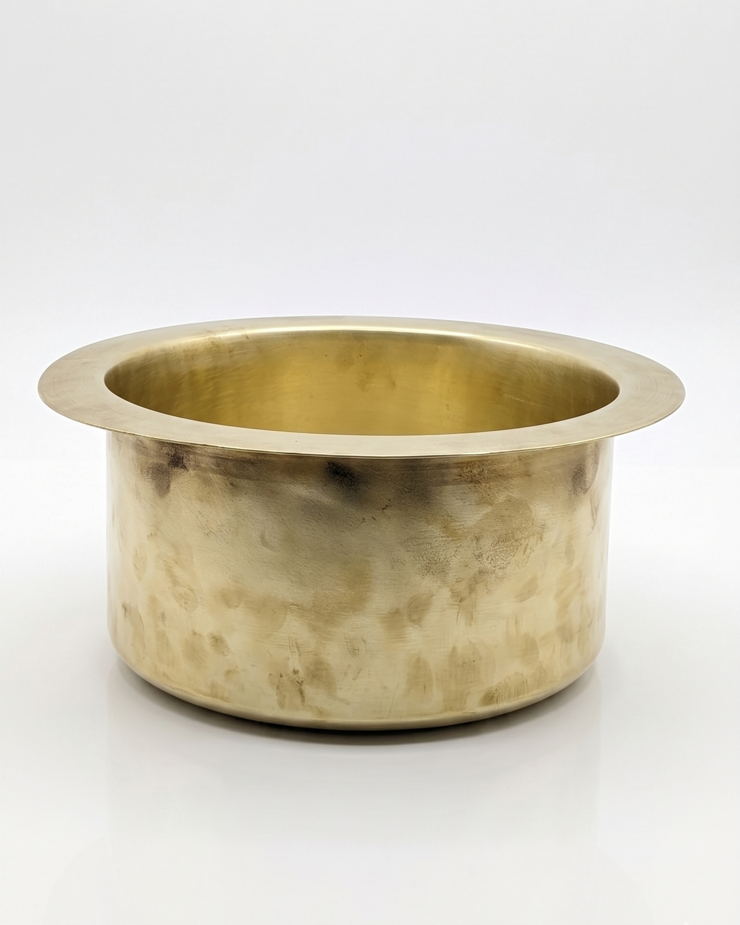 Matte Brass Utility Sink with Minimalist Drain – Brushed Finish
