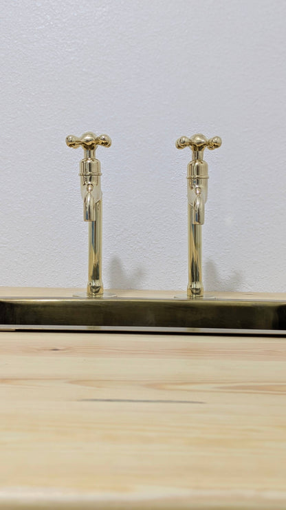 Unlacquered Brass Kitchen Faucets with Upstands: Customizable Size