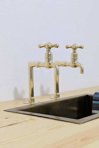 Unlacquered Brass Kitchen Faucets with Upstands: Customizable Size