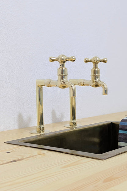 Unlacquered Brass Kitchen Faucets with Upstands: Customizable Size