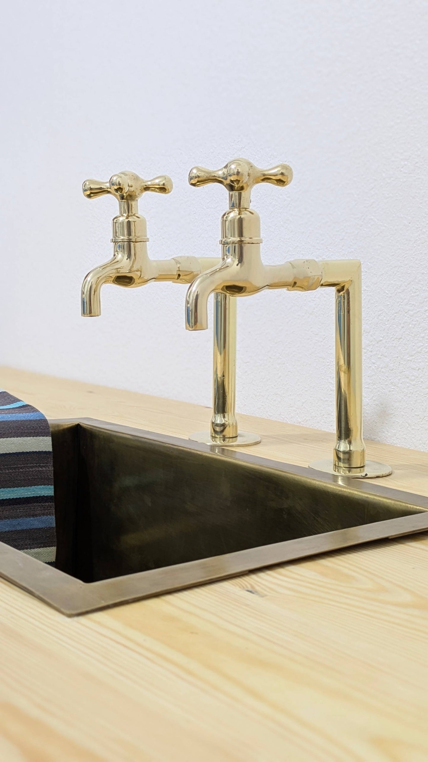 Unlacquered Brass Kitchen Faucets with Upstands: Customizable Size