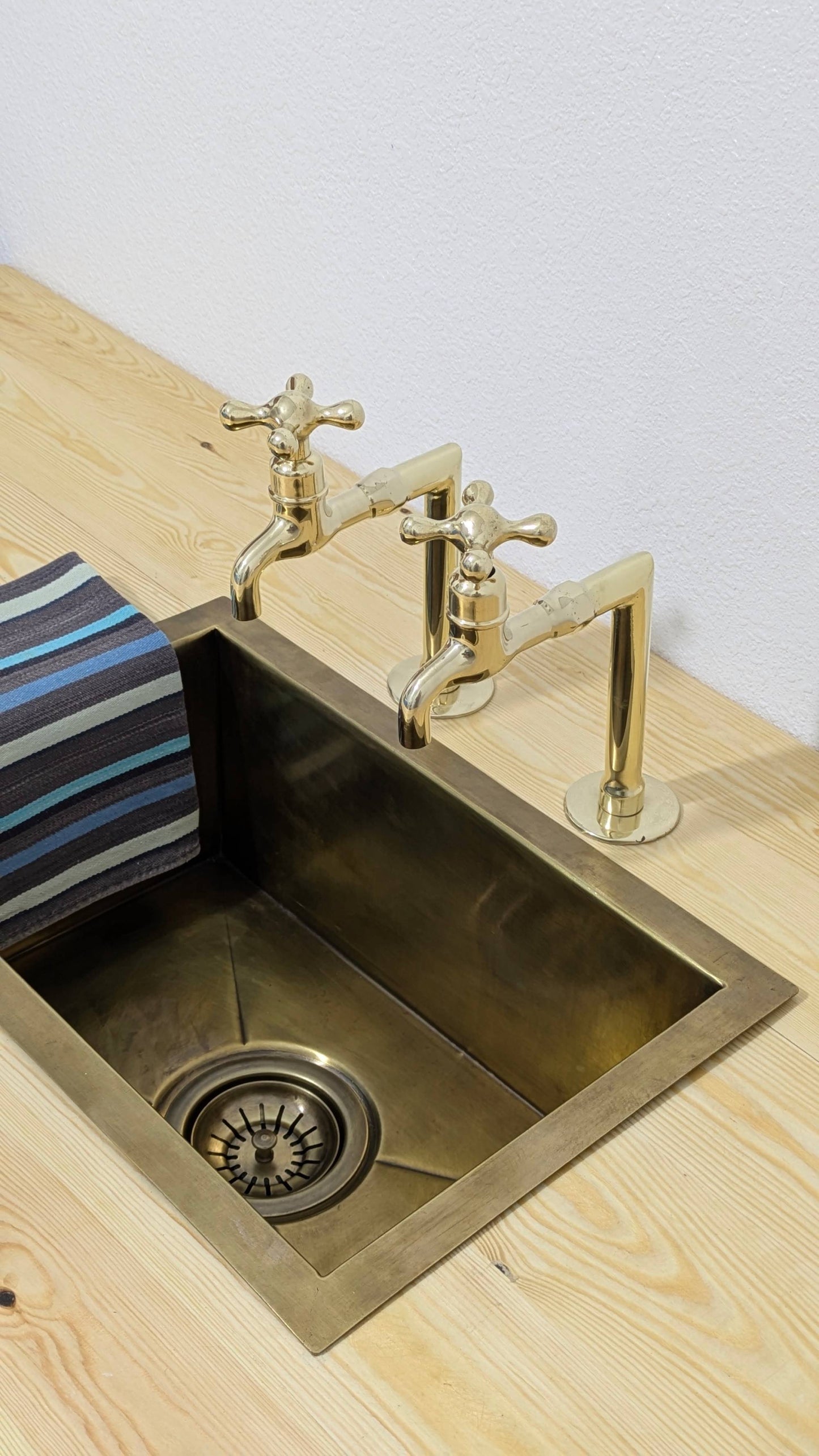 Unlacquered Brass Kitchen Faucets with Upstands: Customizable Size