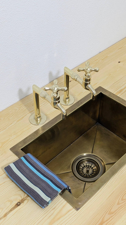 Unlacquered Brass Kitchen Faucets with Upstands: Customizable Size
