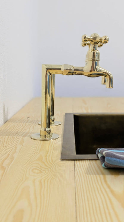 Unlacquered Brass Kitchen Faucets with Upstands: Customizable Size