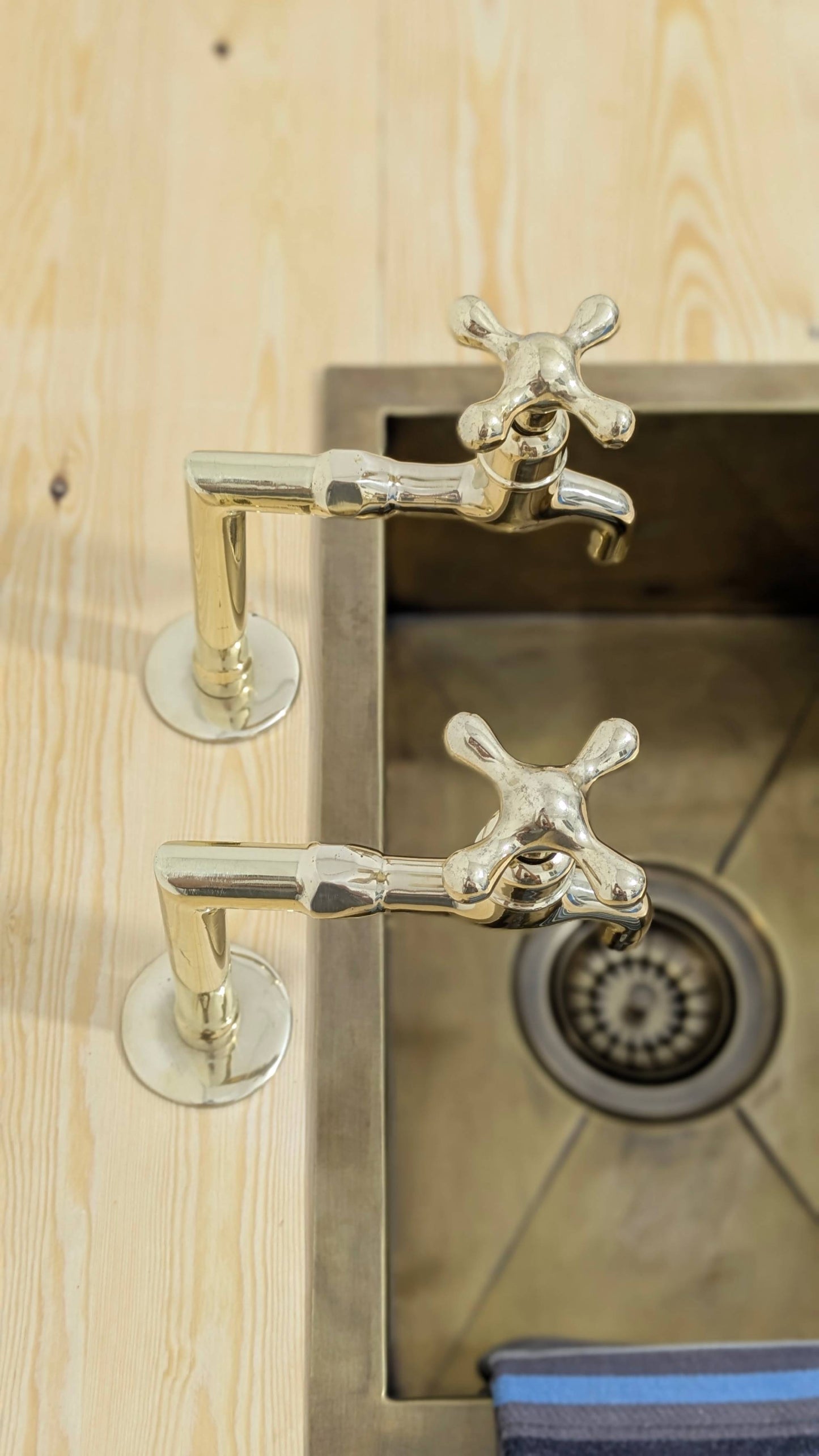 Unlacquered Brass Kitchen Faucets with Upstands: Customizable Size