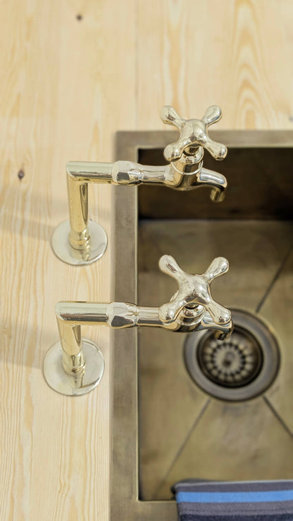 Unlacquered Brass Kitchen Faucets with Upstands: Customizable Size
