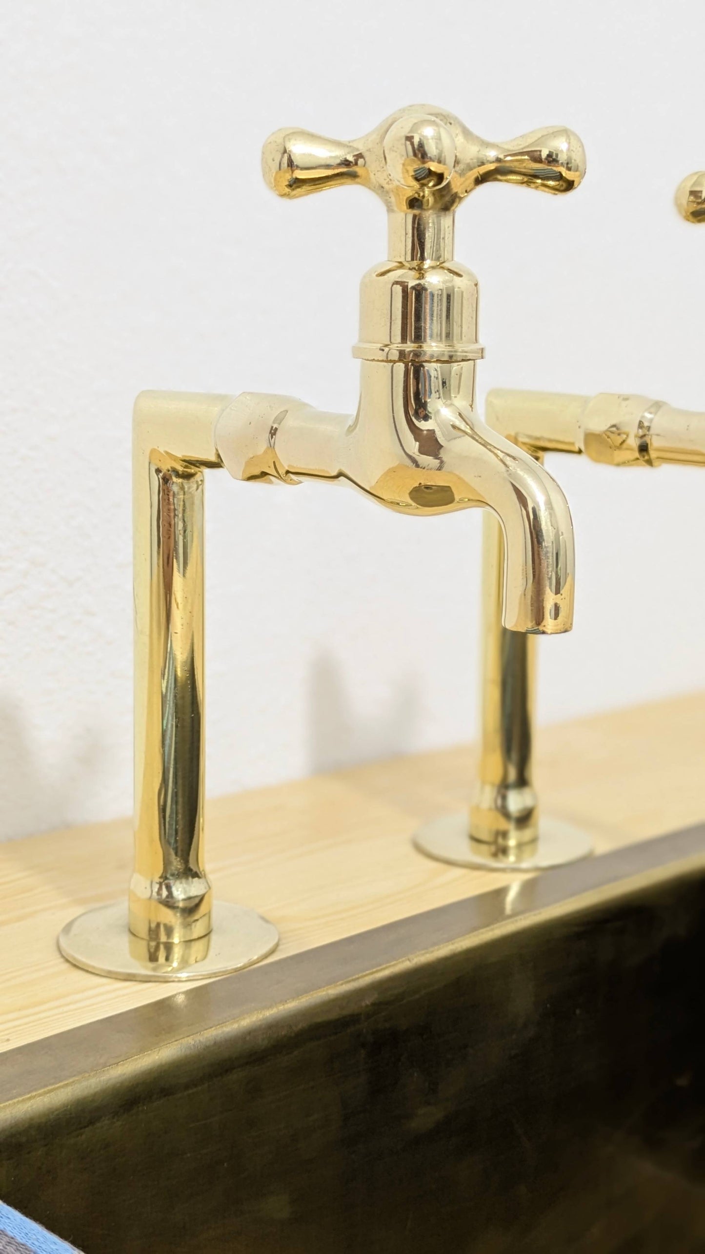 Unlacquered Brass Kitchen Faucets with Upstands: Customizable Size