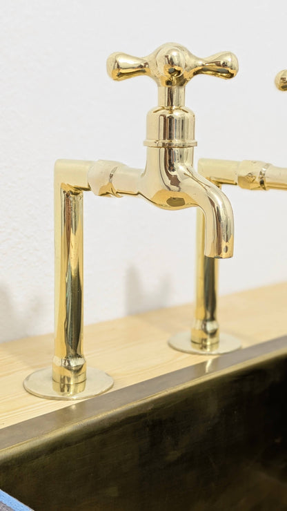 Unlacquered Brass Kitchen Faucets with Upstands: Customizable Size