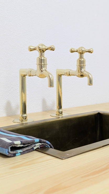 Unlacquered Brass Kitchen Faucets with Upstands: Customizable Size