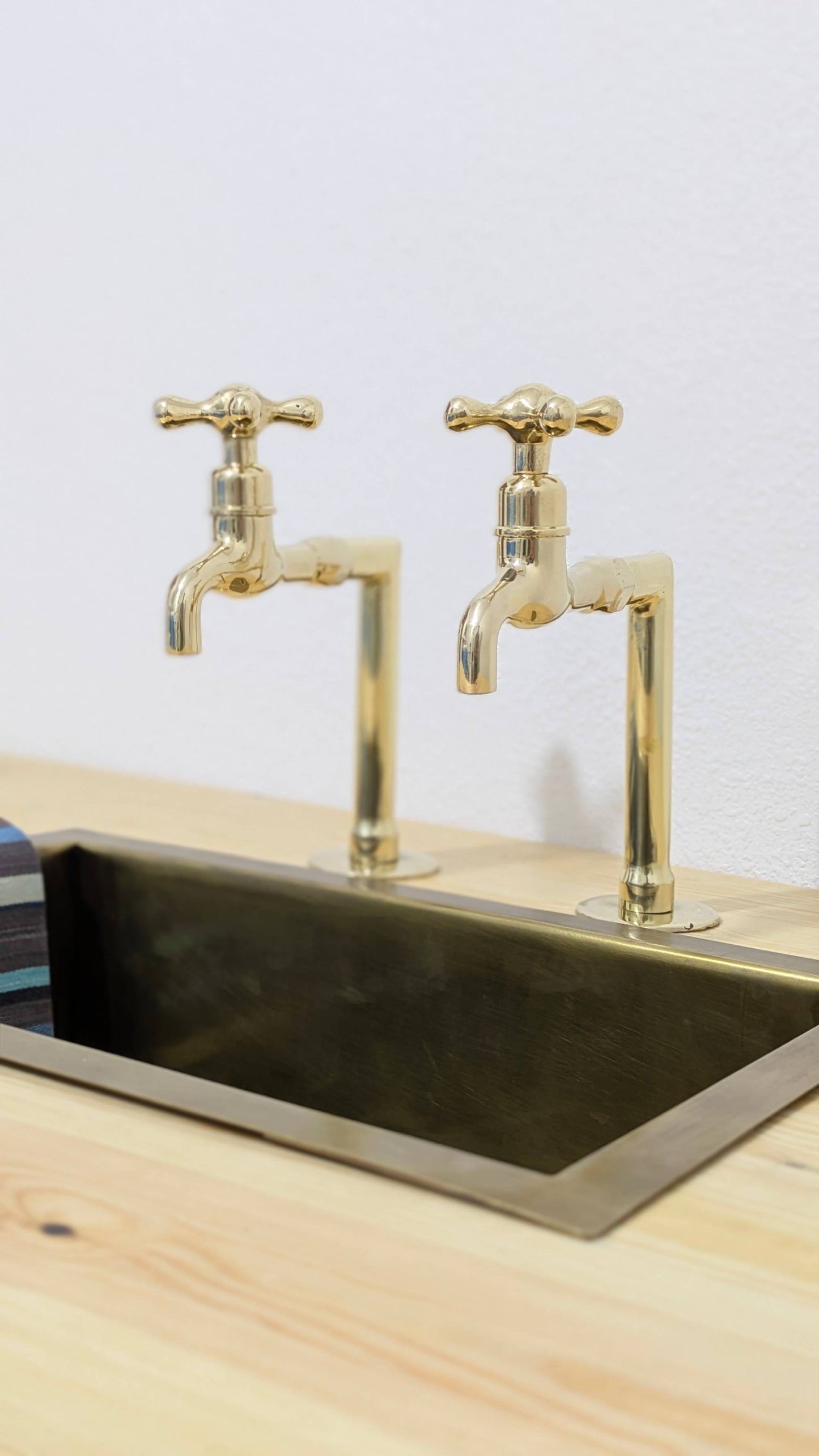 Unlacquered Brass Kitchen Faucets with Upstands: Customizable Size