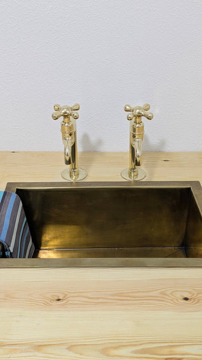 Unlacquered Brass Kitchen Faucets with Upstands: Customizable Size