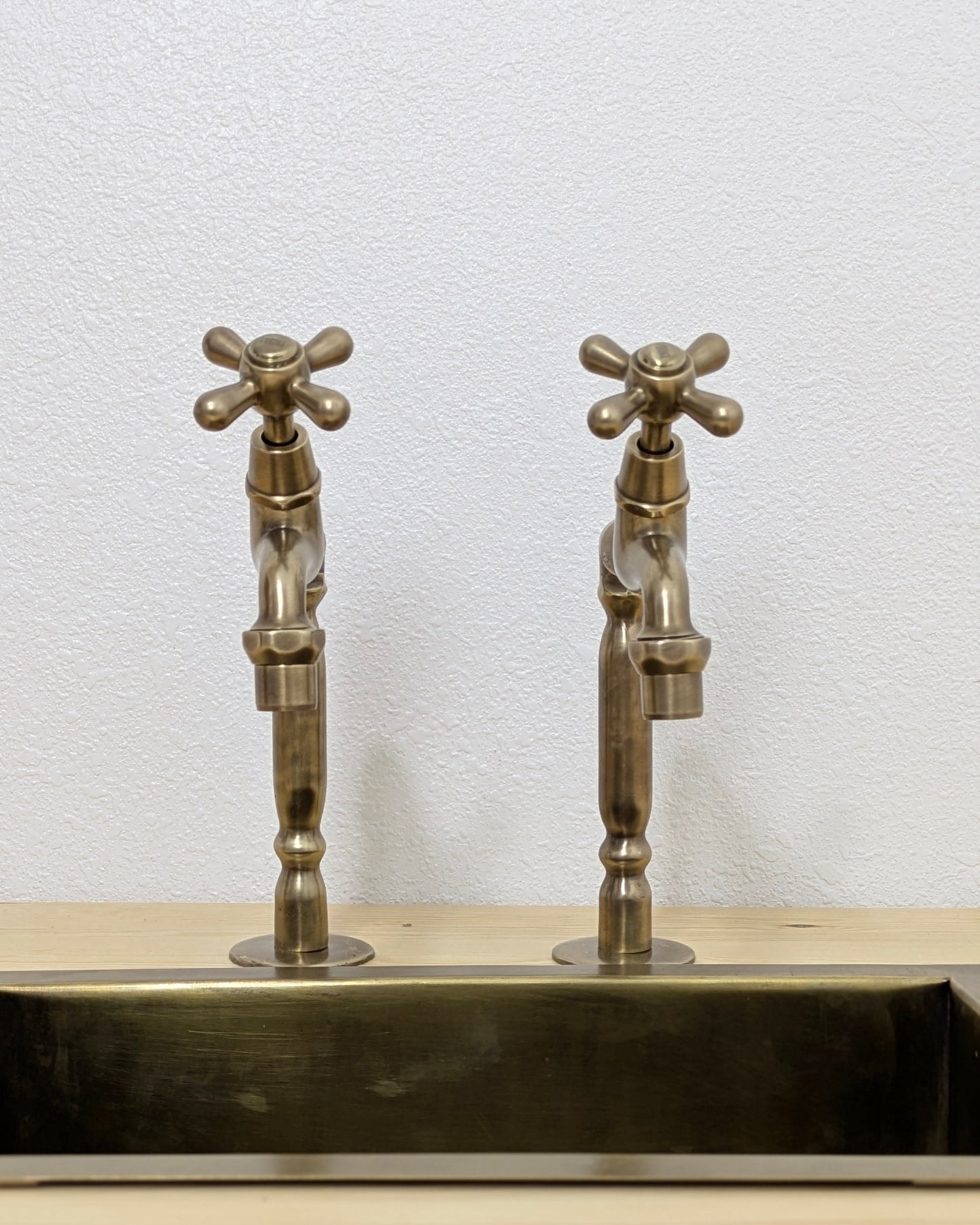 Handmade Moroccan Brass Pillar Sink Taps - Old Bronze Finish