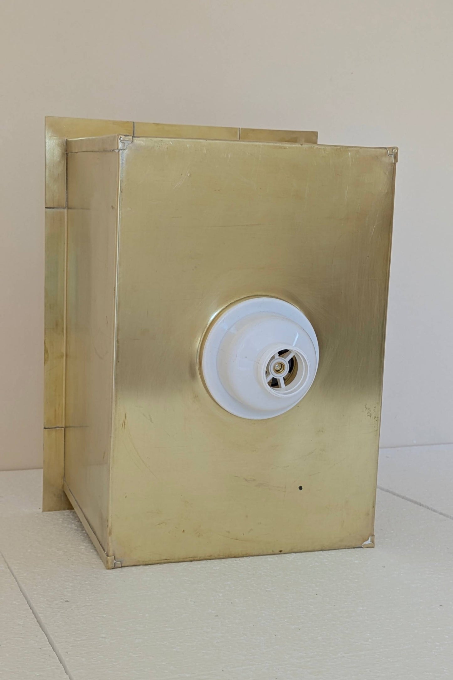 Undermount Single Bowl brass Sink: Rectangular Unlacquered Sink With It Drain Basket.