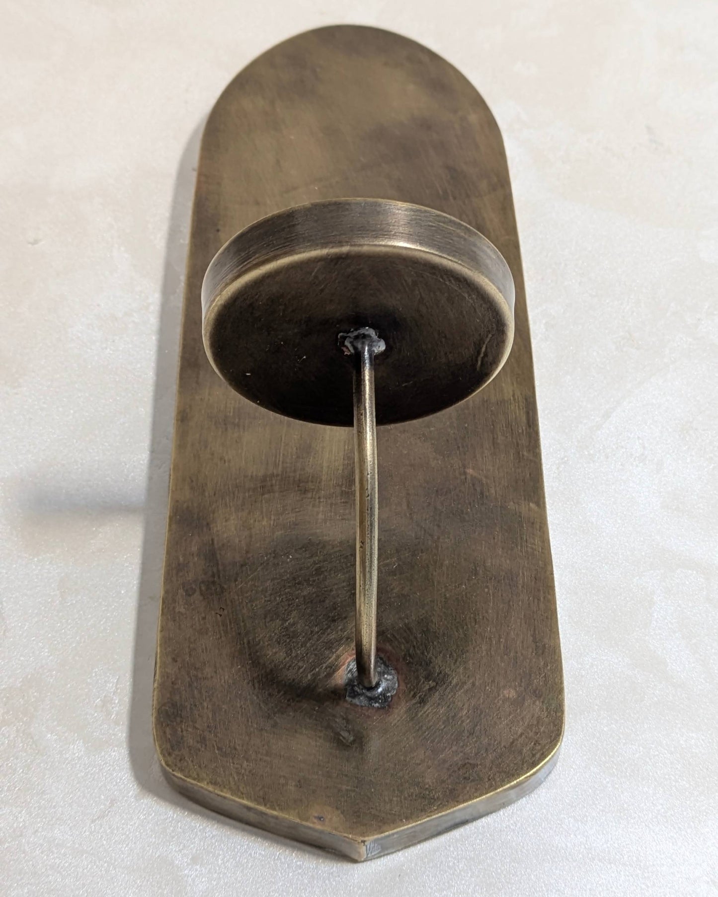 Wall candle holder, Brass leaf candle stick, Old bronze finish