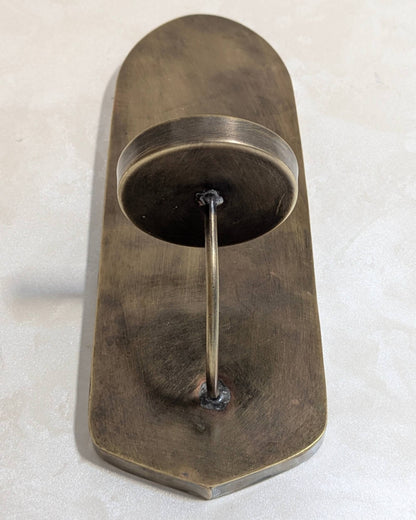 Wall candle holder, Brass leaf candle stick, Old bronze finish