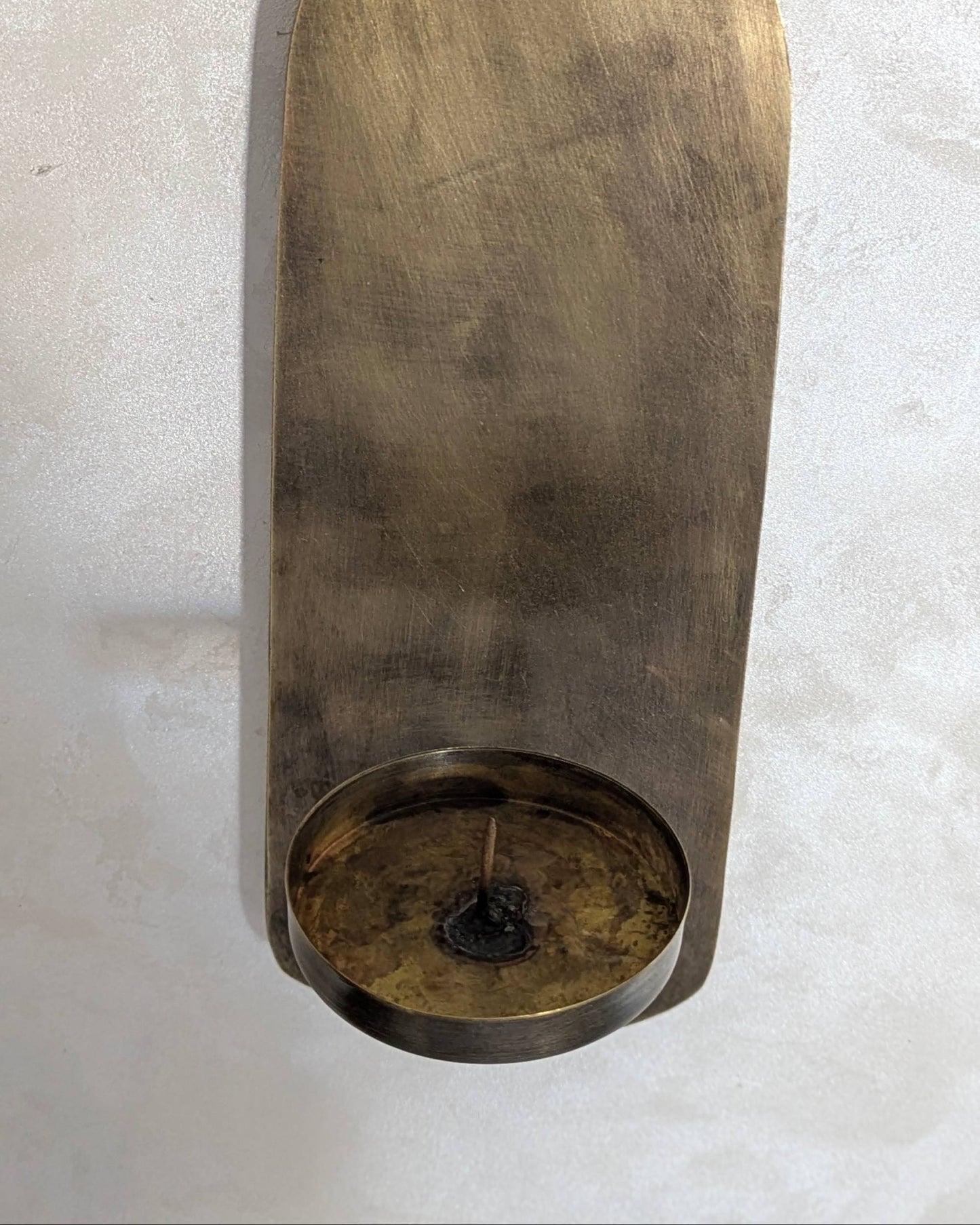 Wall candle holder, Brass leaf candle stick, Old bronze finish