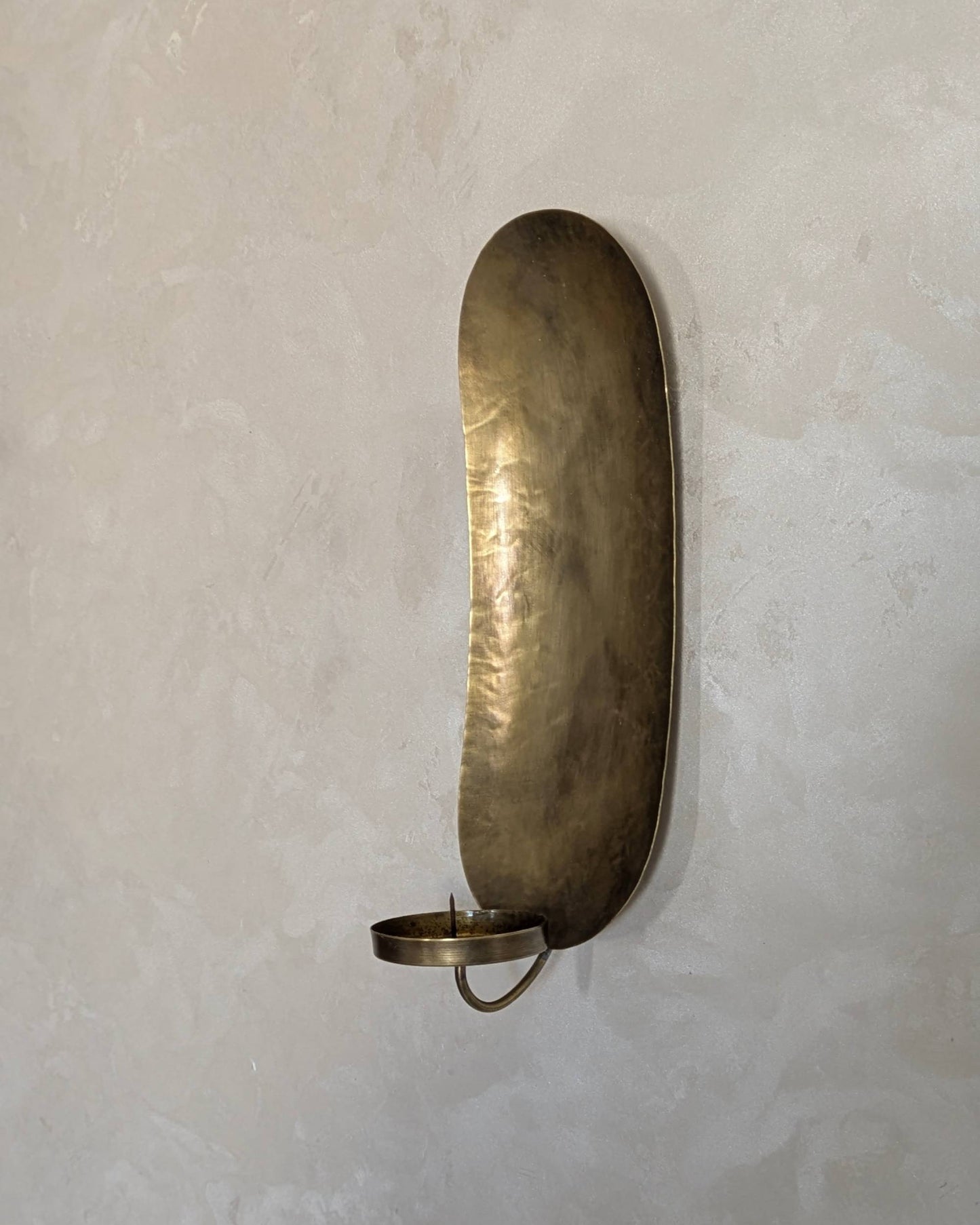Wall candle holder, Brass leaf candle stick, Old bronze finish