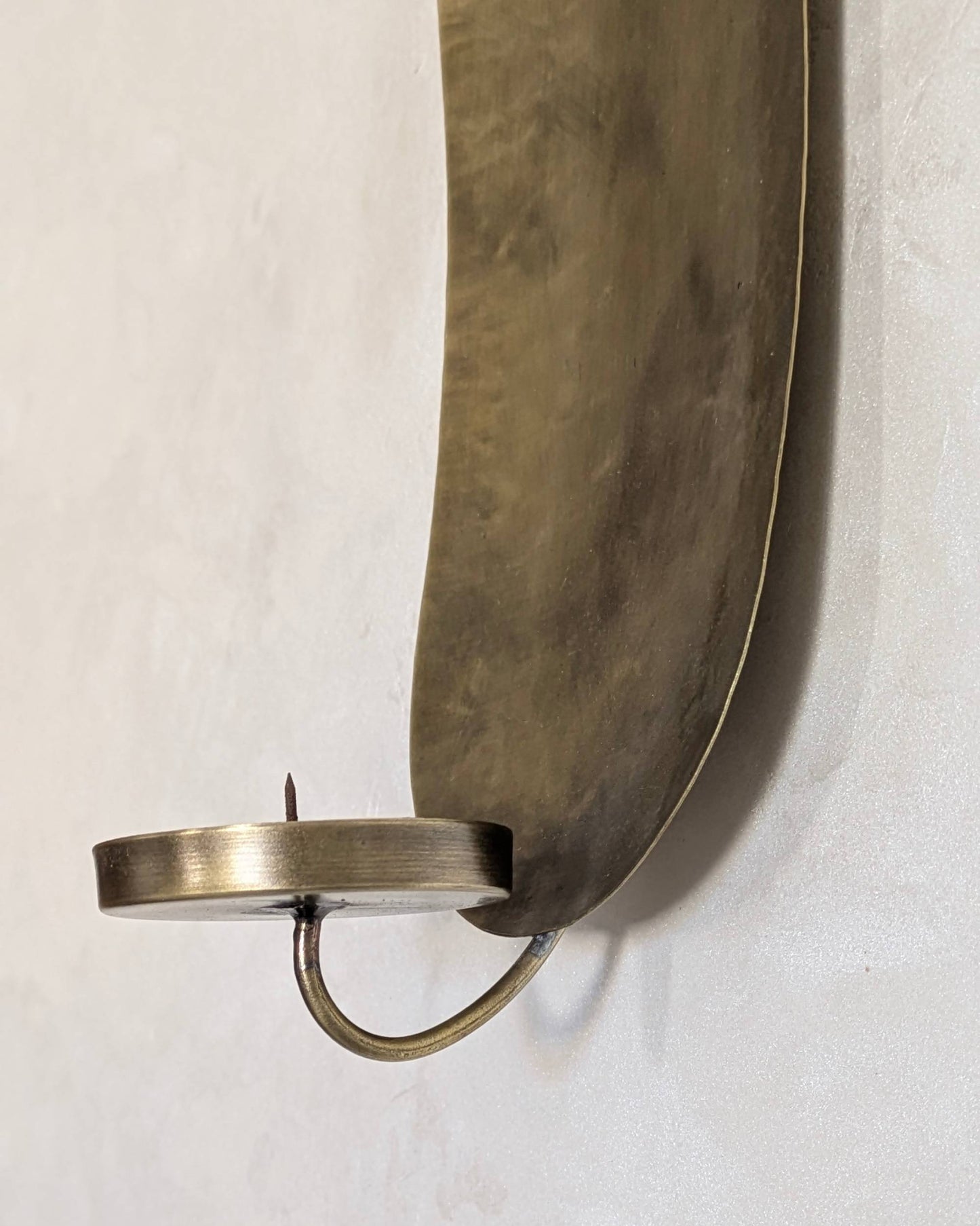 Wall candle holder, Brass leaf candle stick, Old bronze finish