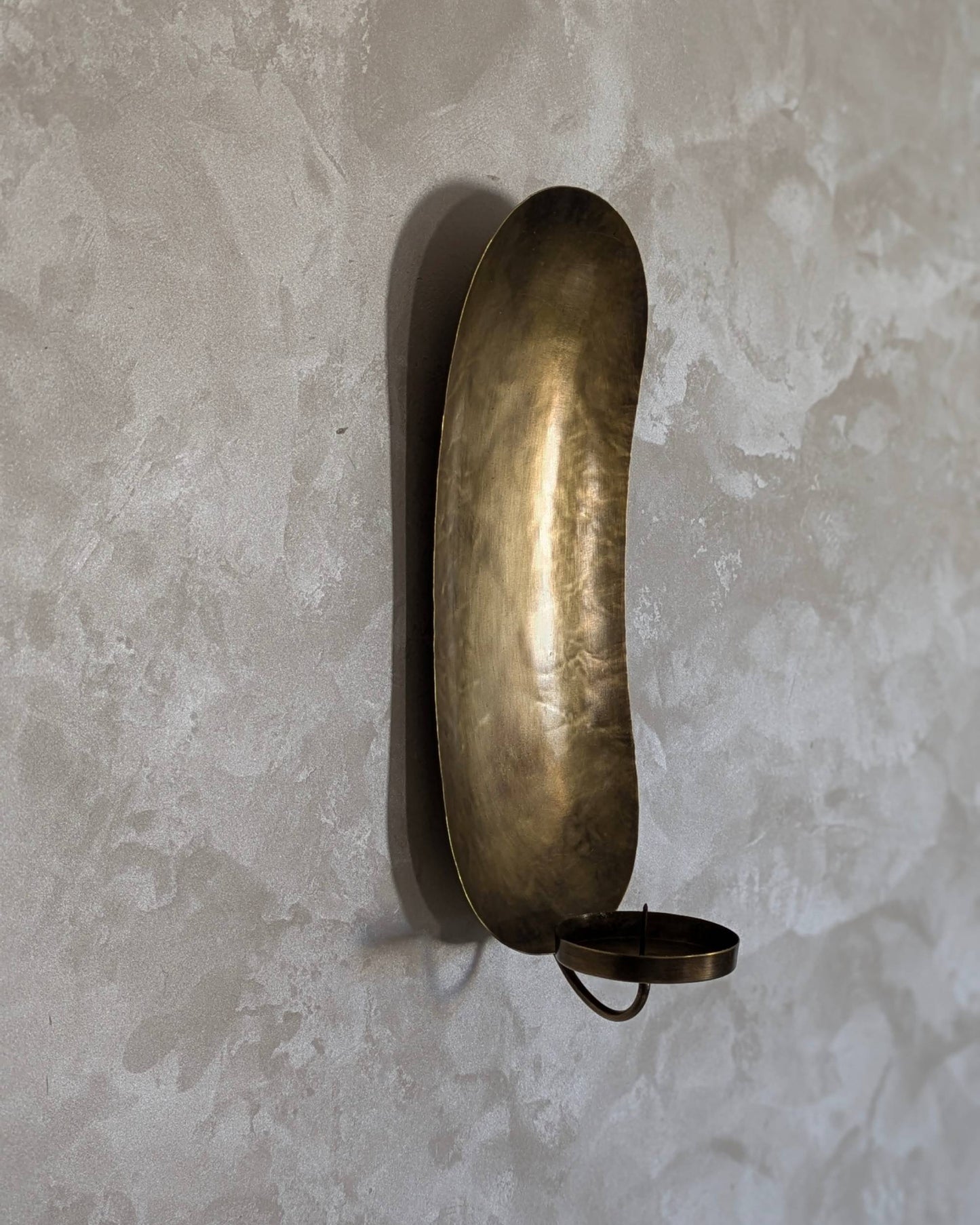 Wall candle holder, Brass leaf candle stick, Old bronze finish
