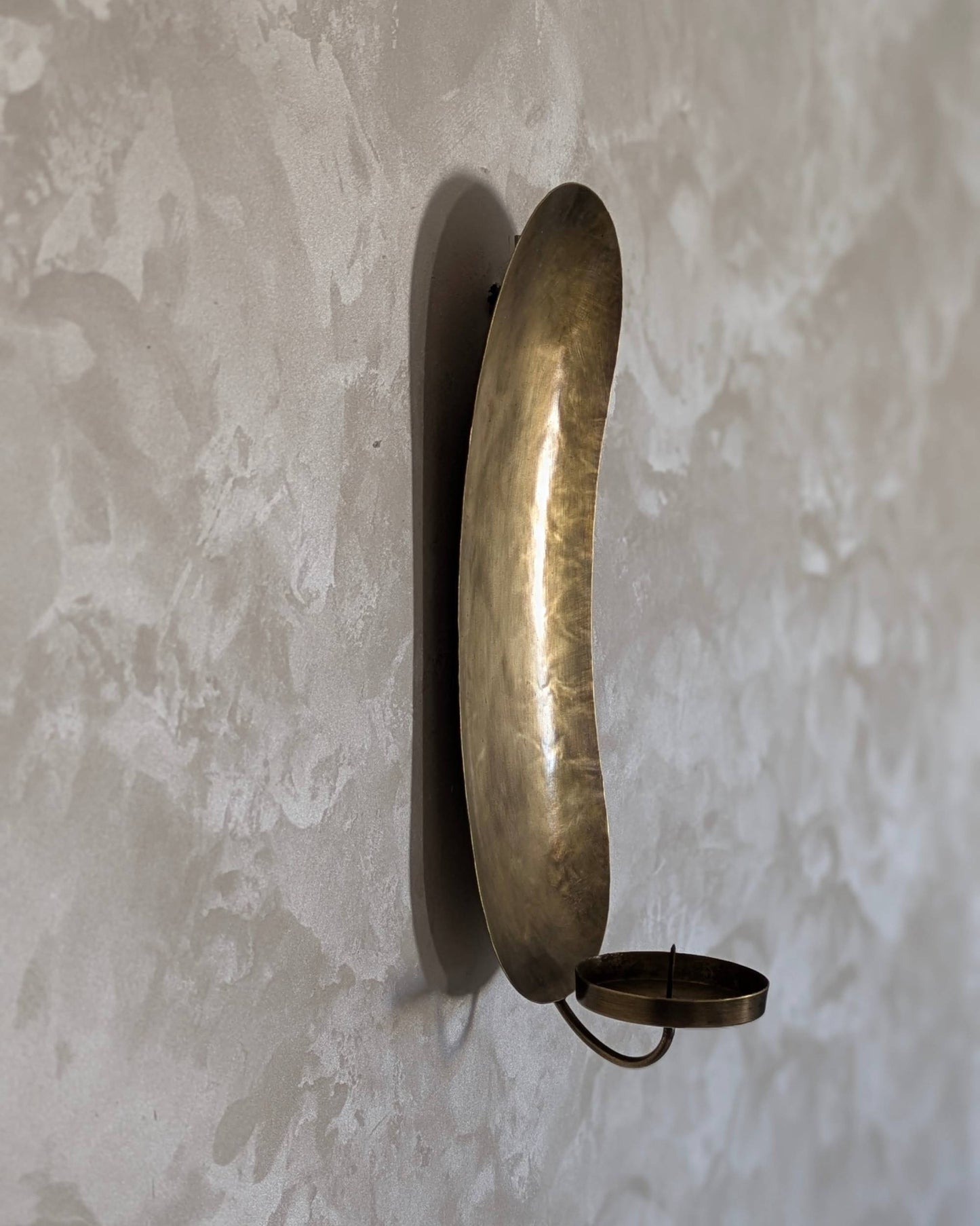 Wall candle holder, Brass leaf candle stick, Old bronze finish