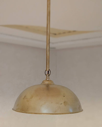 Handmade Brass Pendant Light, Pumphouse Dome Shaped Pendant.