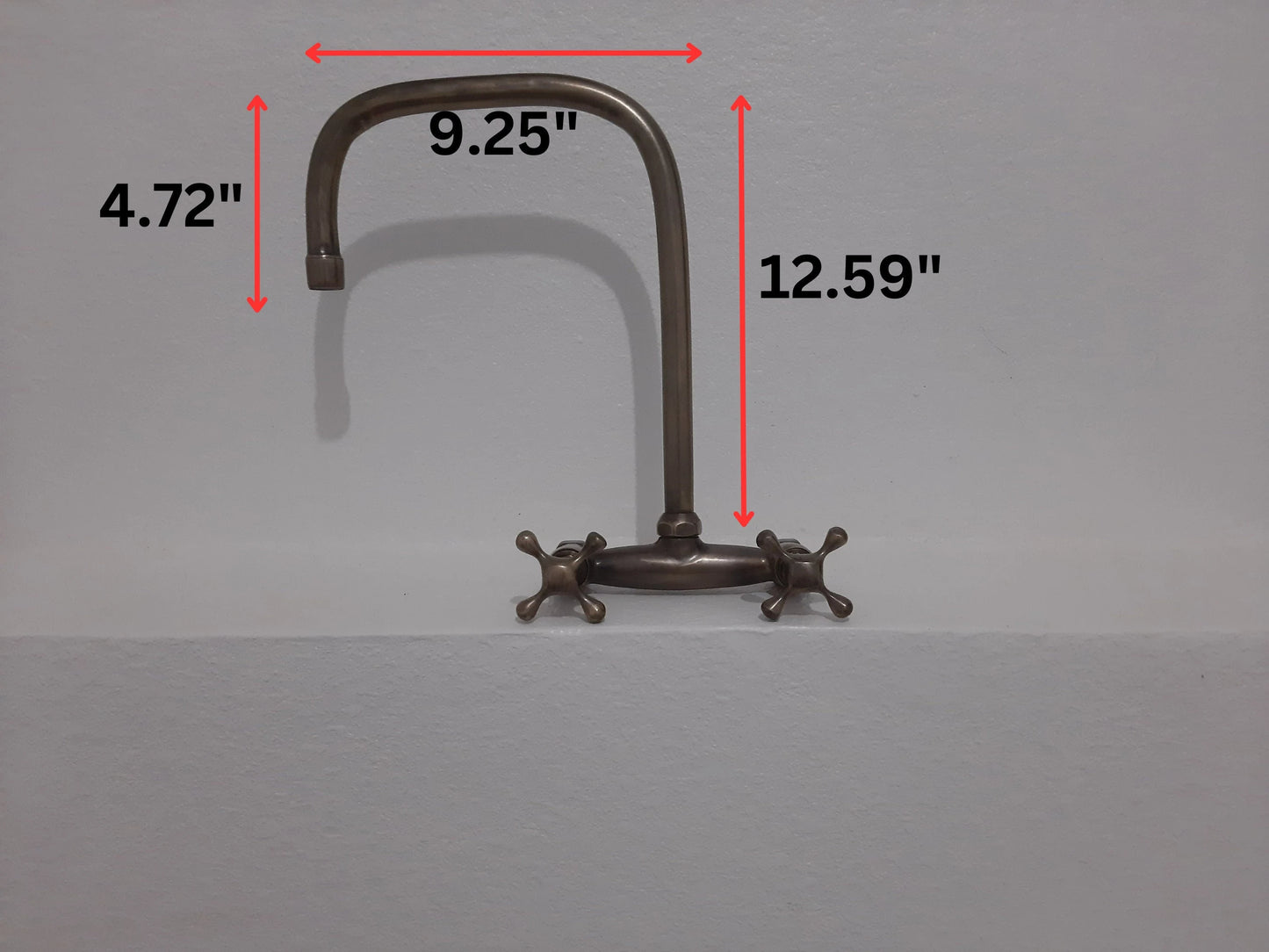 Vintage Brass and Blackened Wall-Mount Faucets