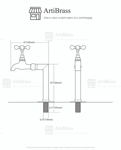 Unlacquered Brass Kitchen Faucets with Upstands: Customizable Size