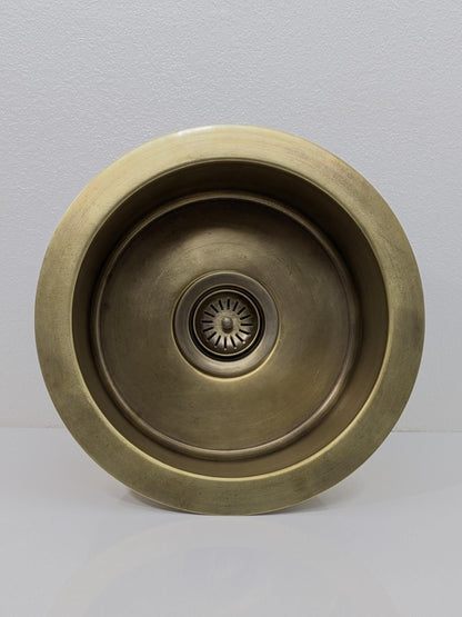 Classic Brass Smooth Finish Round Prep Sink – Vintage Style