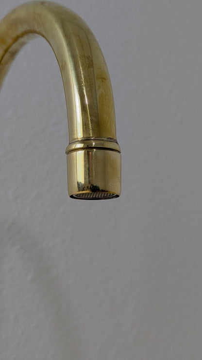 Unlacquered Brass Bridge Kitchen Faucet: Antique Style Cross Handles