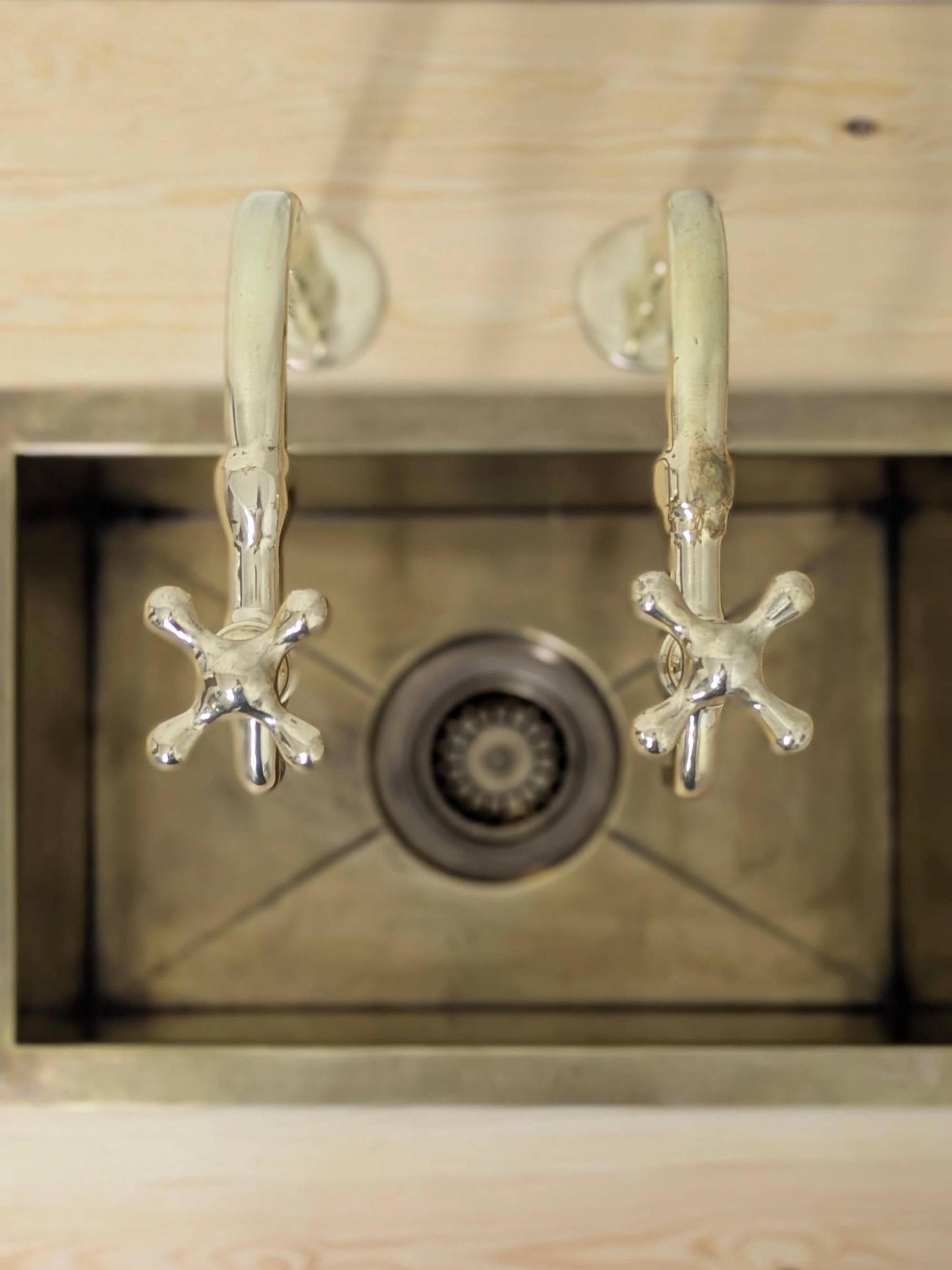 Unlacquered Brass Bib Faucets: Antique Pillar Taps, Custom Size