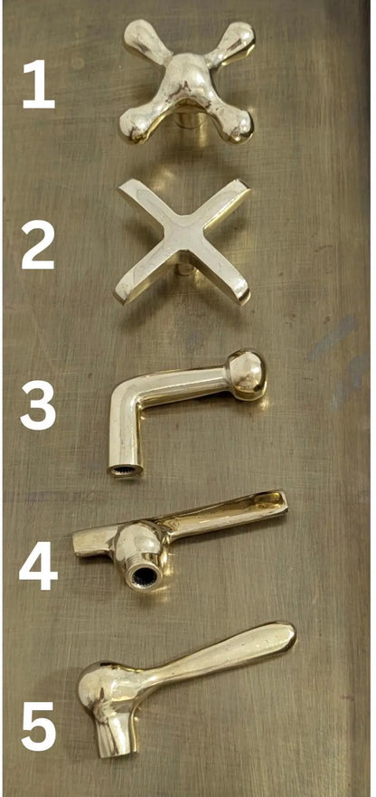 Brushed Brass Pillar Taps – Separate Countertop Sink Pair – Old Bronze Finish